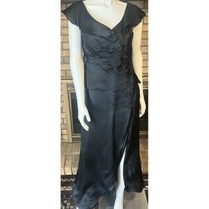 Daymor Couture Black Silk Organza Gown Size M